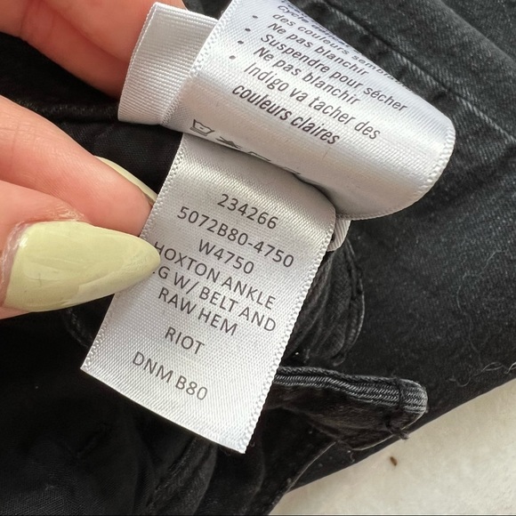 Paige HOXTON RIOT HIGH-RISE BELTED SKINNY ANKLE PEG JEANS - size 24/00 - Picture 9 of 12